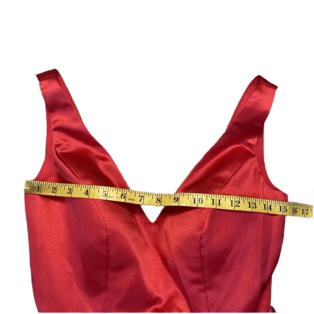 NWT Stacees Dress Womens sz 6 Red Deep V Neck Mini Party Prom Special Oc… - Picture 4 of 7